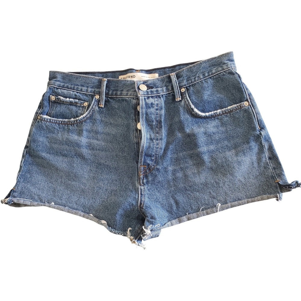 GRLFRND Joshua Tree‎ High Rise Button Fly Denim Shorts Blue Women 29 Cut-offs